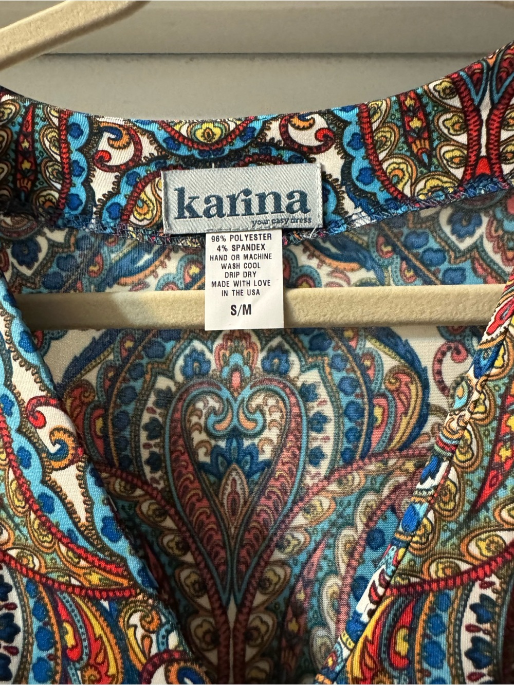 Multicolor Paisley Women’s Dress - Blue & Red